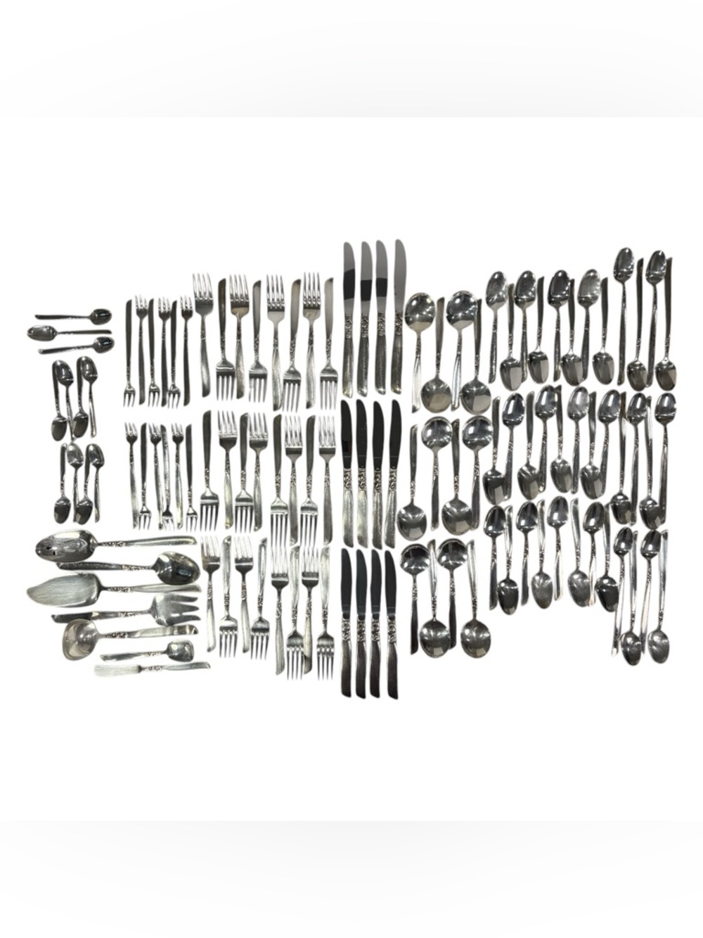 VTG Oneida Community South Seas 114 Pc Silver Plate Flatware Silverware Hostess